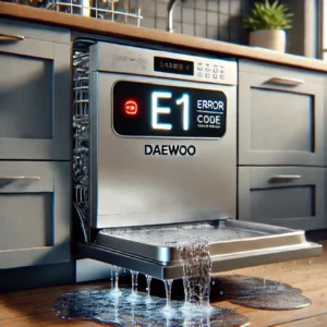 ارورهای E6 و E8 در ماشین ظرفشویی دوو؛ رفع ارور و نکات کلیدی 8 کد خطای E1 ظرفشویی دوو: نشتی آب
