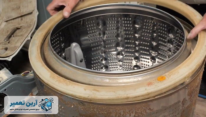 نشانه‌ های تاب برداشتن دیگ ماشین لباسشویی