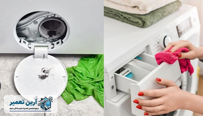 علت بیرون ریختن آب از جاپودری ماشین لباسشویی