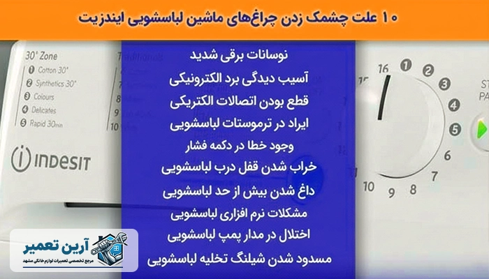 ارور لباسشویی ایندزیت بدون نمایشگر