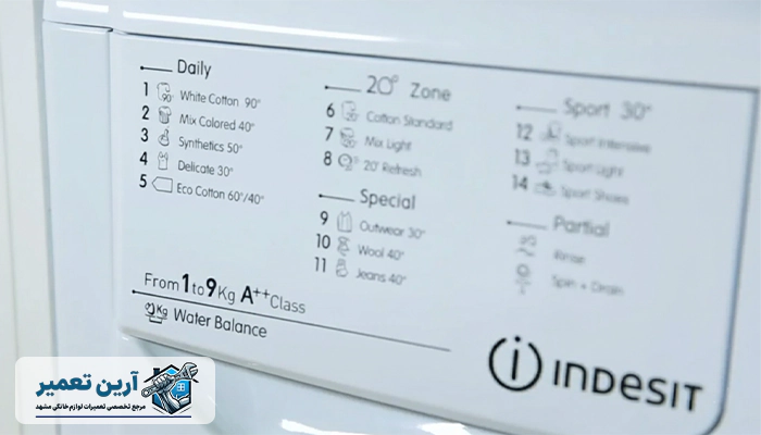 کدام ارورها در لباسشویی ایندزیت نیاز به تعمیر لباسشویی دارد؟